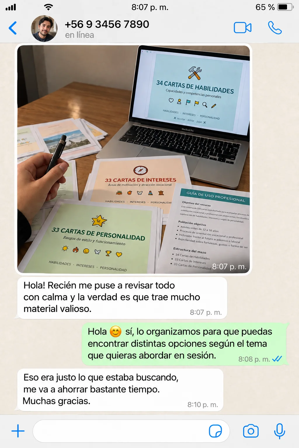 Testimonio real de una profesional que utiliza el kit, captura 3
