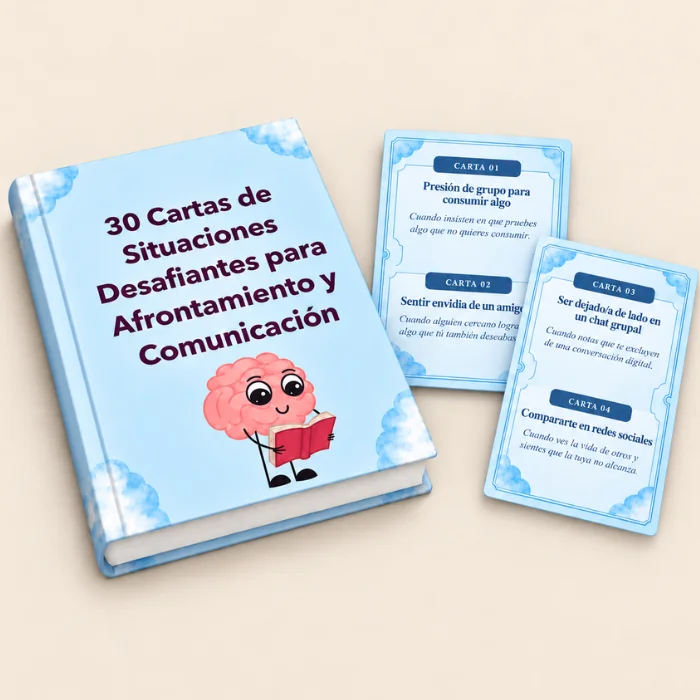 30 Cartas de Situaciones Desafiantes para Afrontamiento y Comunicación