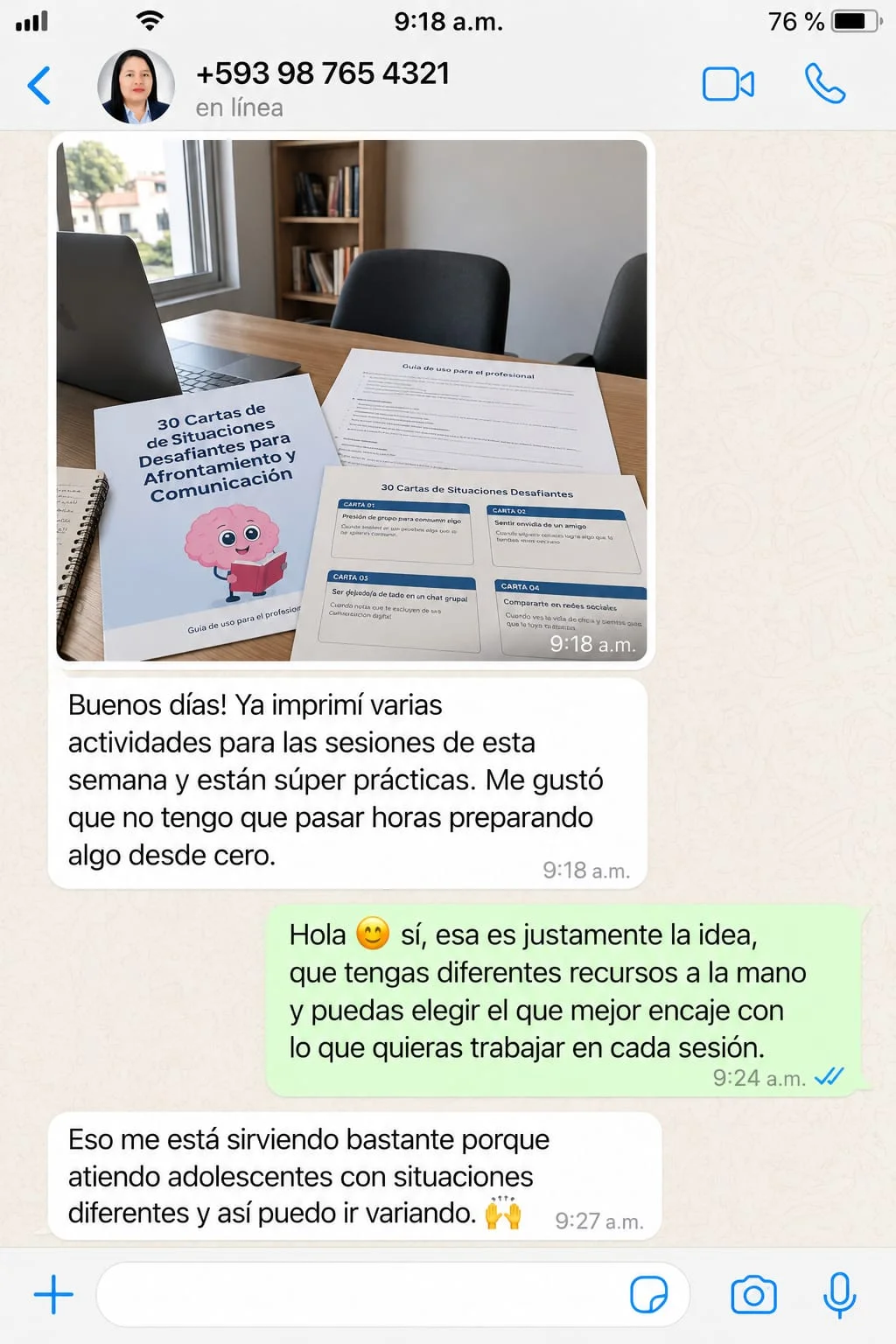 Testimonio real de una profesional que utiliza el kit, captura 2