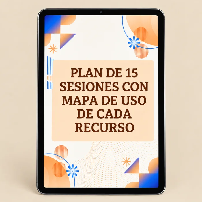Plan de 15 Sesiones con Mapa de Uso de Cada Recurso